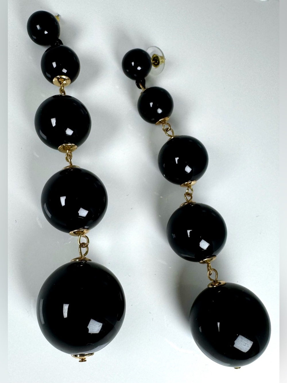 Black Beaded Drop Earrings - Elegant Women Jewelry